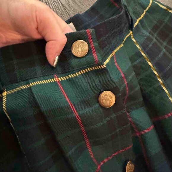 vintage green 100% wool Highland Queen skirt size XS/S - Picture 9 of 12